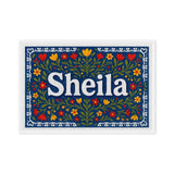 Sheila Name Art - Floral Farmhouse personalized wall print for kids