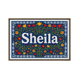 Sheila Name Art - Floral Farmhouse personalized wall print for kids