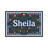 Sheila Name Art - Floral Farmhouse personalized wall print for kids