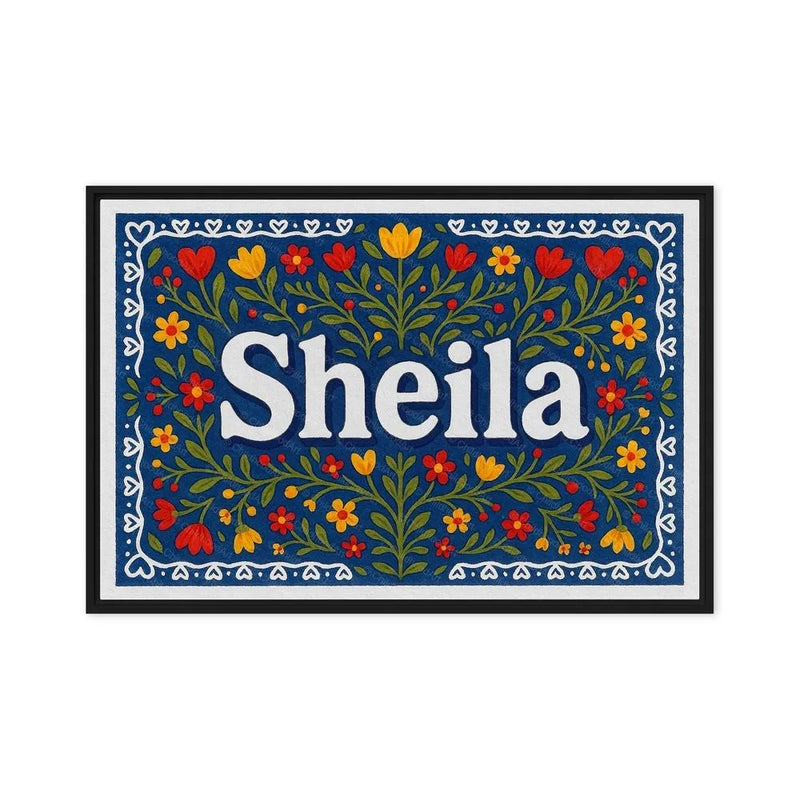 Sheila Name Art - Floral Farmhouse personalized wall print for kids