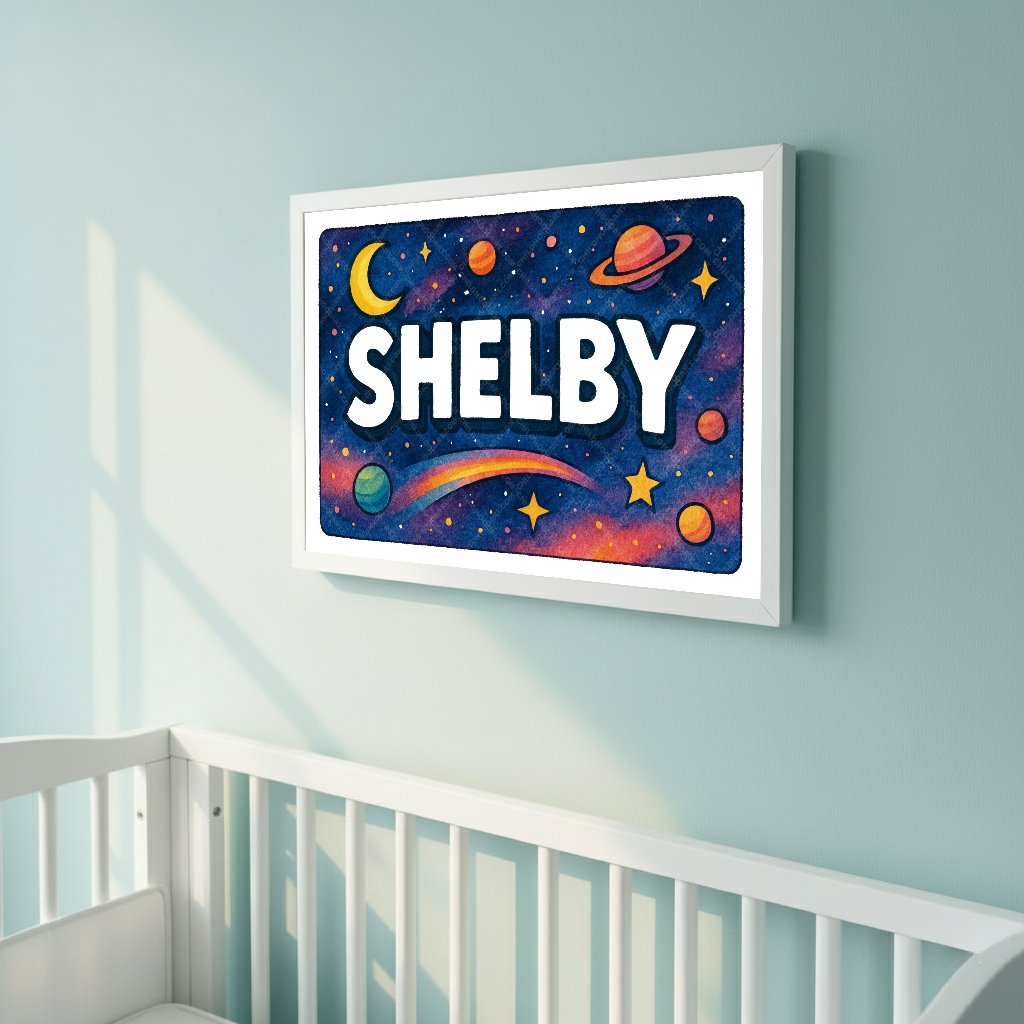 Personalized space name art for Shelby