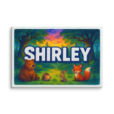 Shirley Name Art - Forest Friends personalized wall print for kids