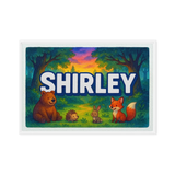 Shirley Name Art - Forest Friends personalized wall print for kids