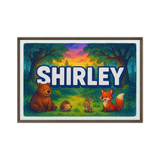 Shirley Name Art - Forest Friends personalized wall print for kids