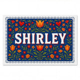 Shirley Name Art - Floral Farmhouse personalized wall print for kids