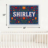 Shirley Name Art - Floral Farmhouse personalized wall print for kids