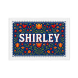 Shirley Name Art - Floral Farmhouse personalized wall print for kids