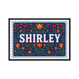 Shirley Name Art - Floral Farmhouse personalized wall print for kids