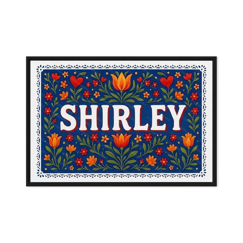 Shirley Name Art - Floral Farmhouse personalized wall print for kids