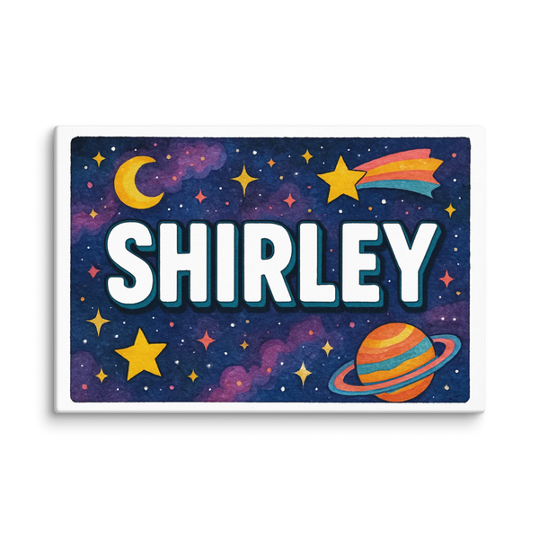 Shirley Name Art - Space Explorers Personalized Wall Art