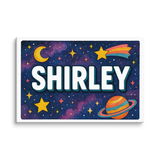 Shirley Name Art - Space Explorers personalized wall print for kids