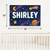 Shirley Name Art - Space Explorers personalized wall print for kids