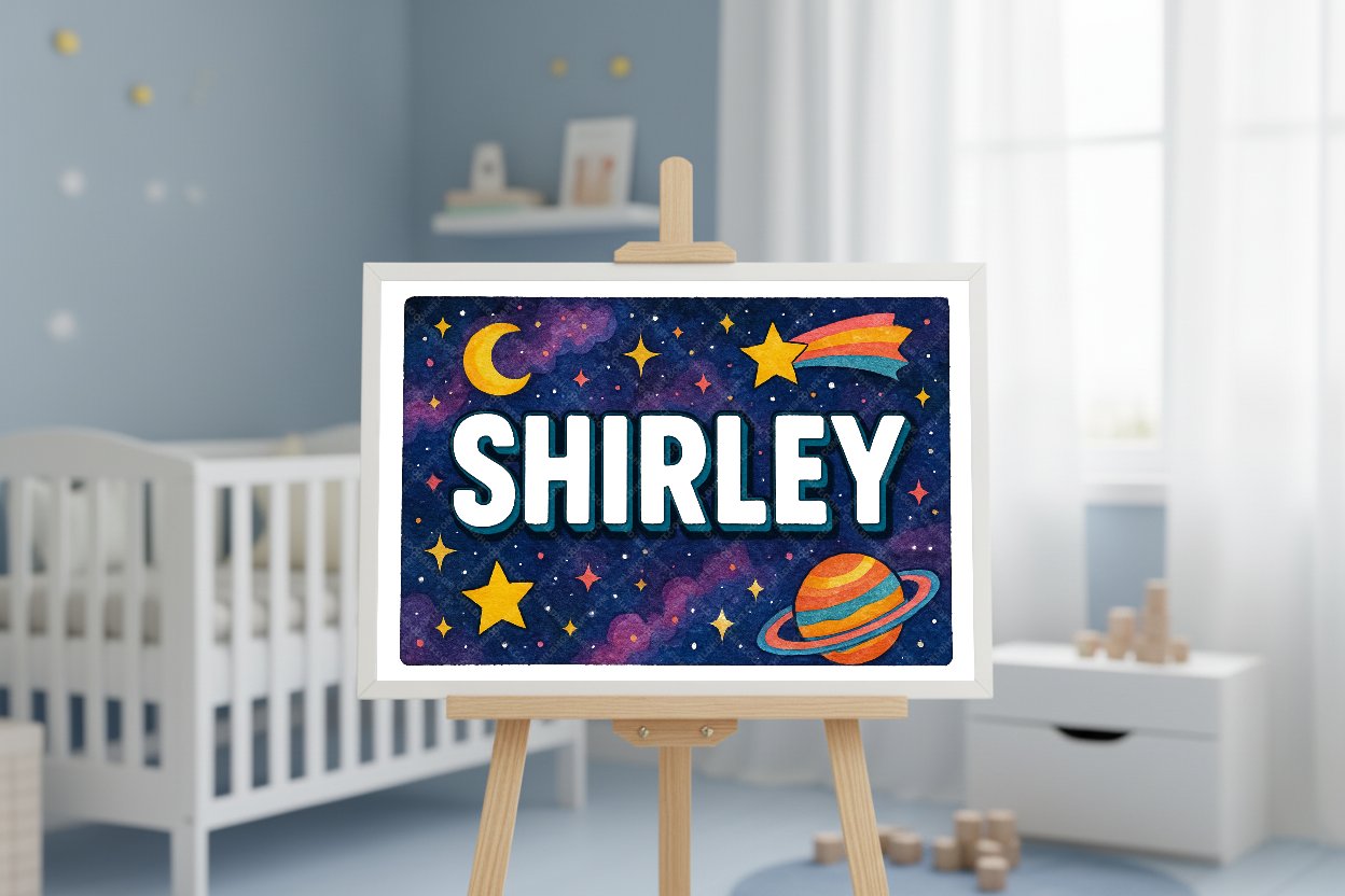 Personalized space name art for Shirley