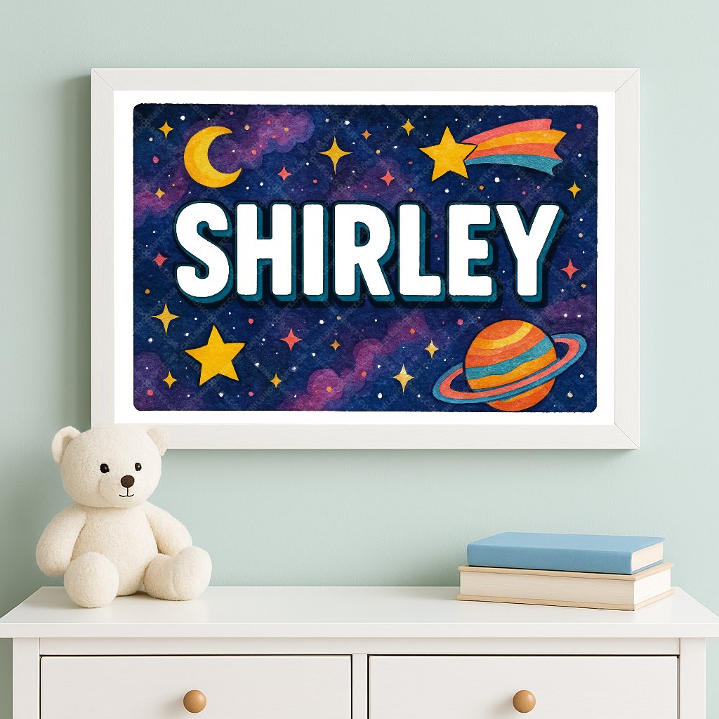 Personalized space name art for Shirley