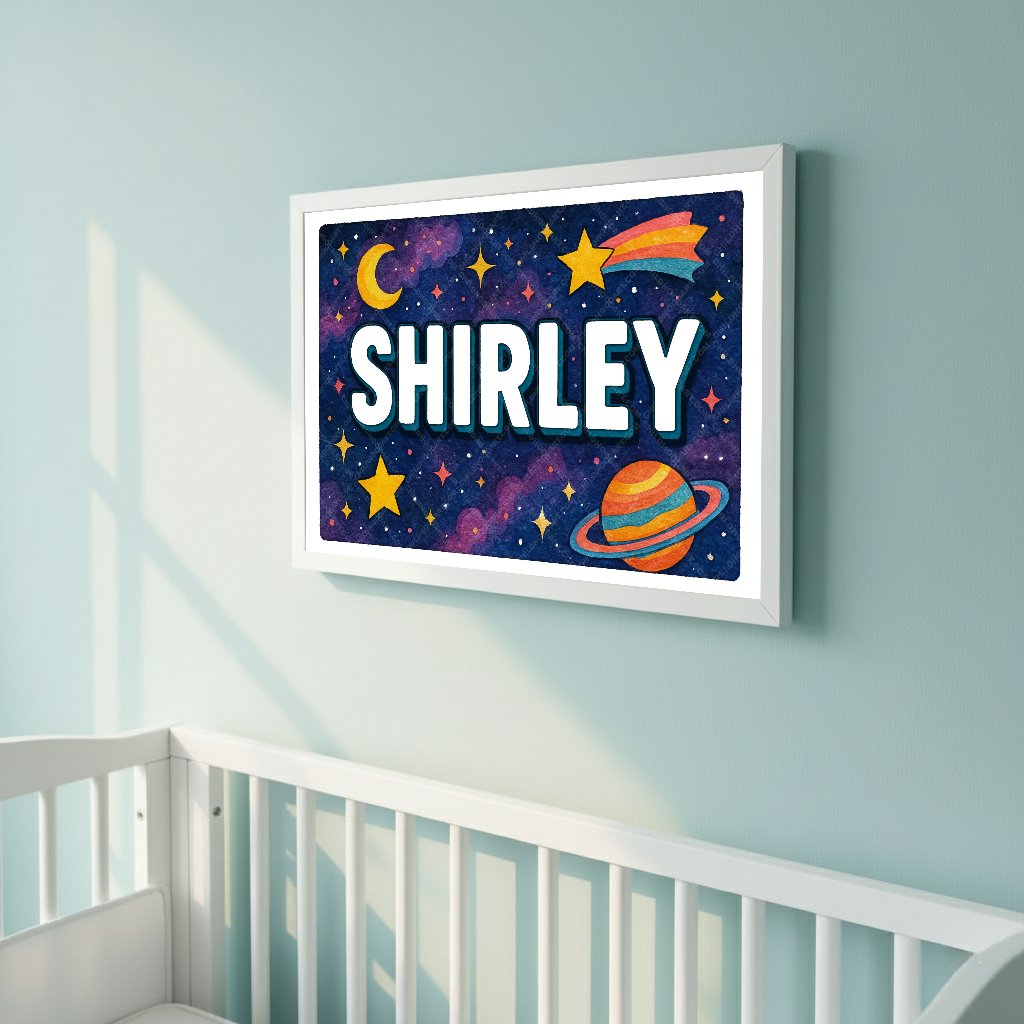 Personalized space name art for Shirley
