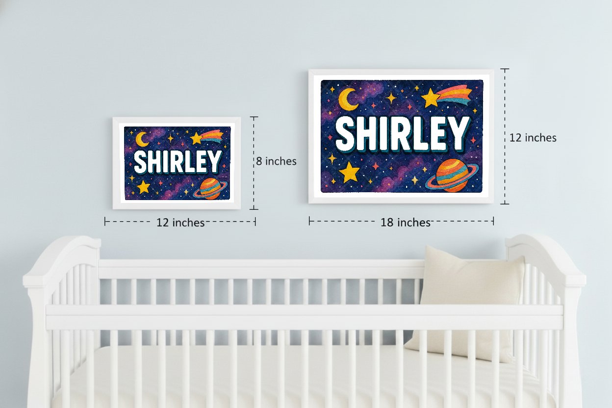 Personalized space name art for Shirley