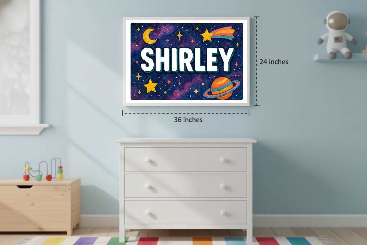 Personalized space name art for Shirley
