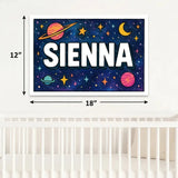 Sienna Name Art - Space Explorers personalized wall print for kids