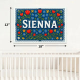 Sienna Name Art - Floral Farmhouse personalized wall print for kids