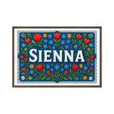 Sienna Name Art - Floral Farmhouse personalized wall print for kids