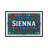 Sienna Name Art - Floral Farmhouse personalized wall print for kids