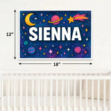 Sienna Name Art - Space Explorers personalized wall print for kids