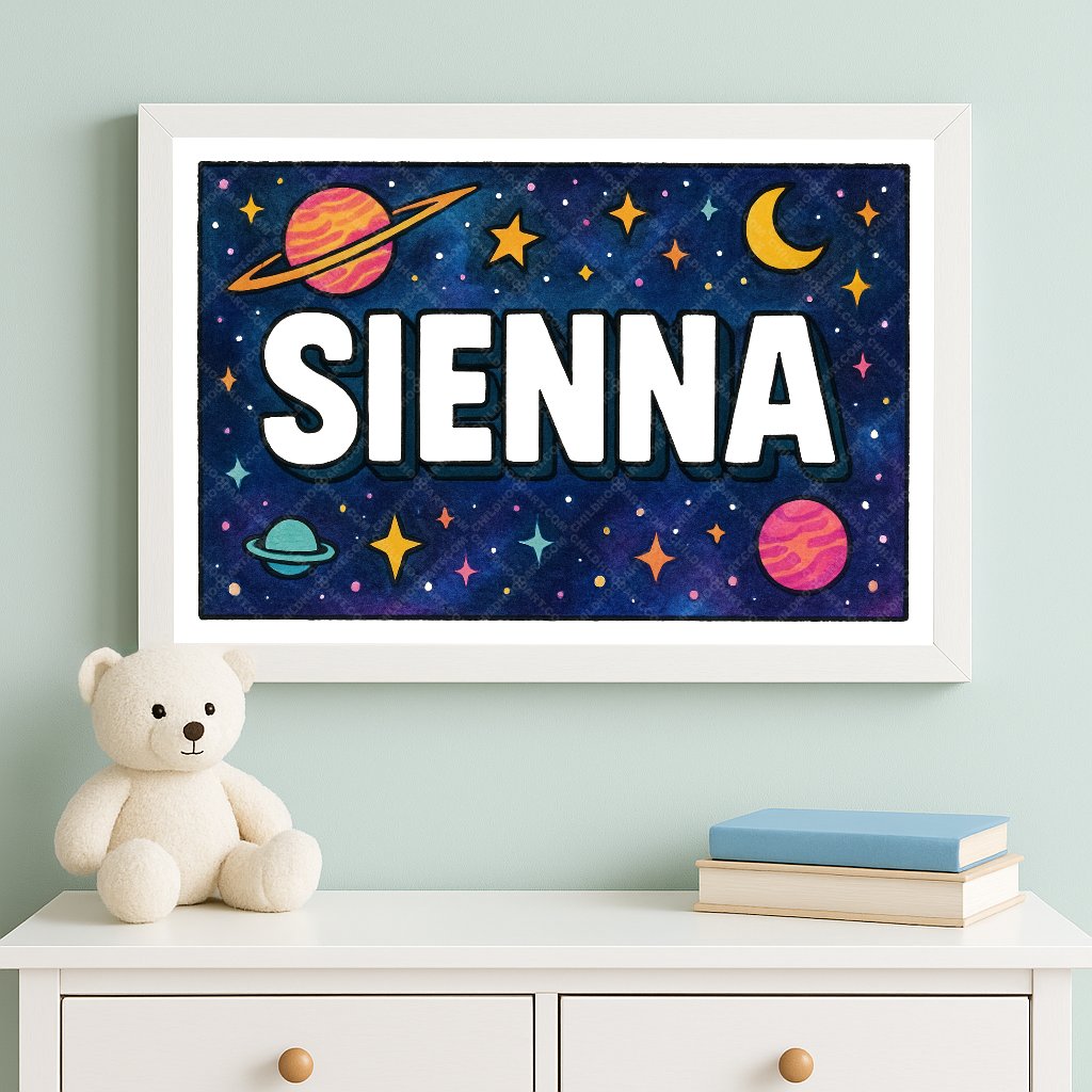 Personalized space name art for Sienna