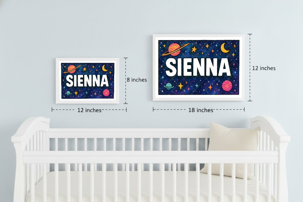 Personalized space name art for Sienna