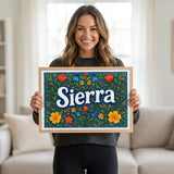 Calm personalized name art for Sierra