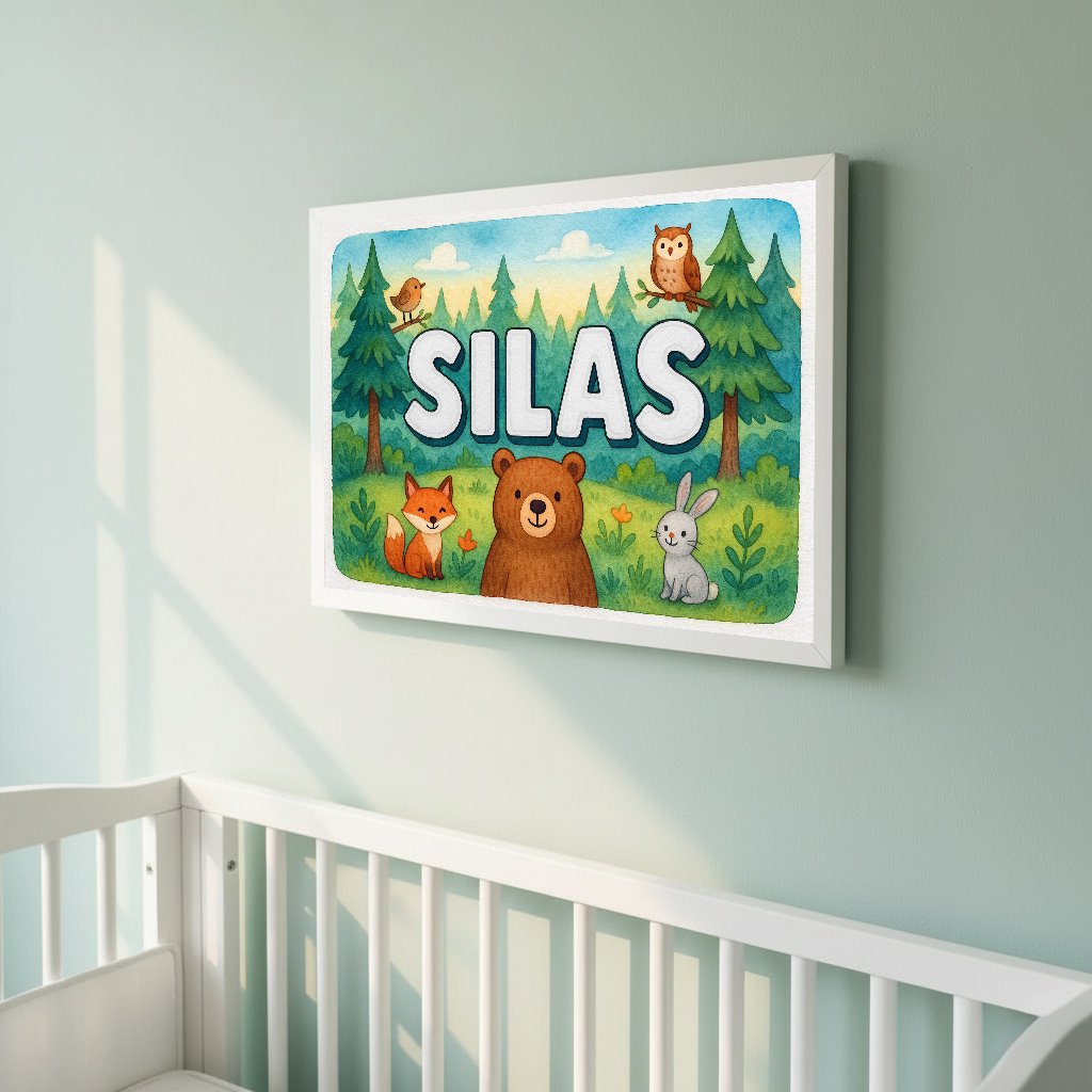 Personalized name art for Silas