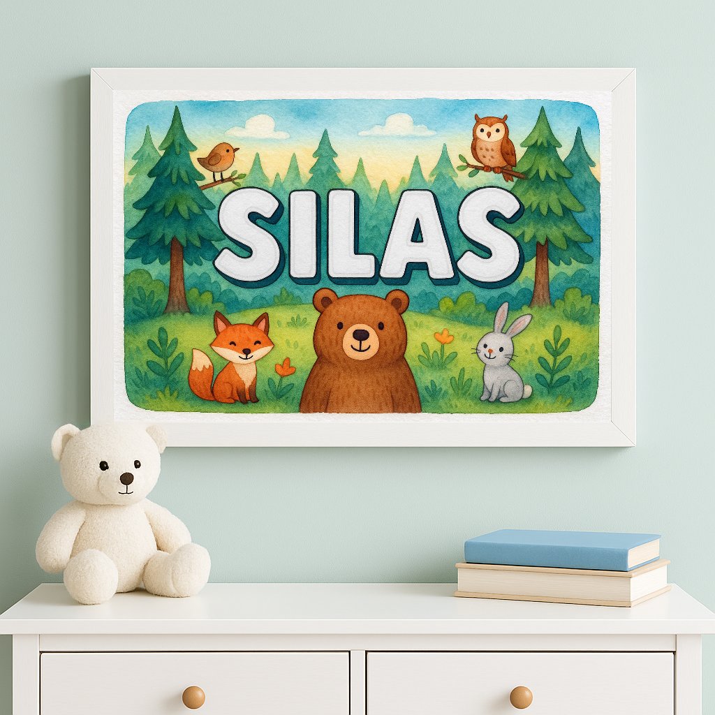 Personalized name art for Silas