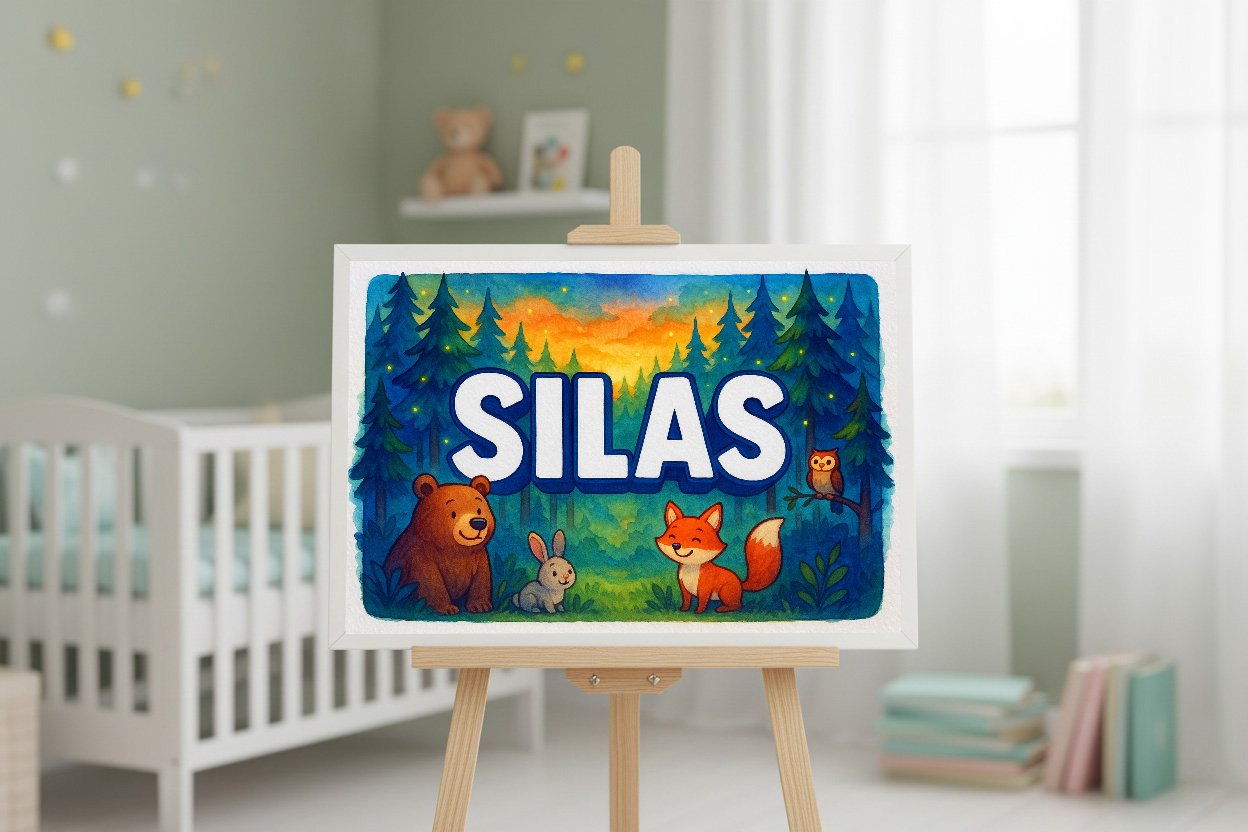 Personalized name art for Silas