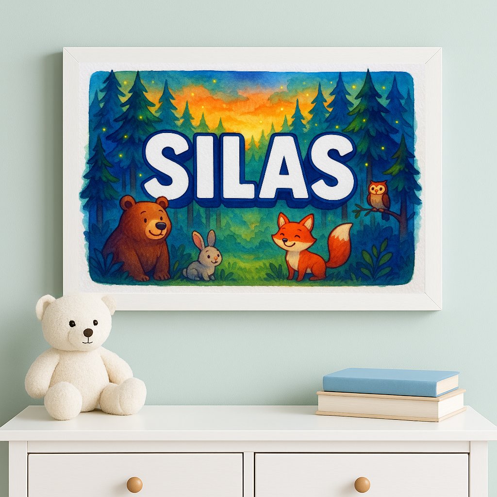 Personalized name art for Silas