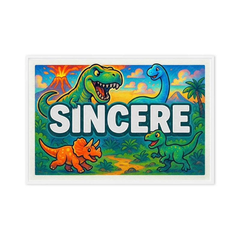 Sincere Name Art - Dinosaur Adventure personalized wall print for kids