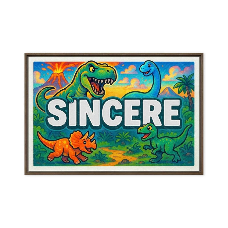 Sincere Name Art - Dinosaur Adventure personalized wall print for kids