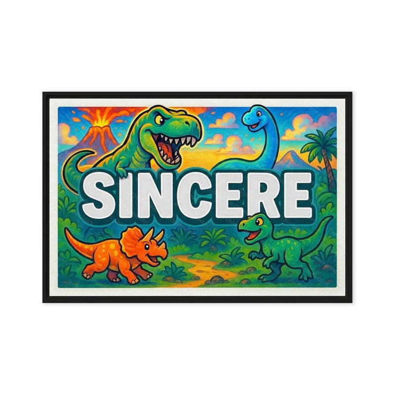Sincere Name Art - Dinosaur Adventure personalized wall print for kids