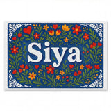 Siya Name Art - Floral Farmhouse personalized wall print for kids