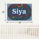 Siya Name Art - Floral Farmhouse personalized wall print for kids