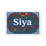 Siya Name Art - Floral Farmhouse personalized wall print for kids