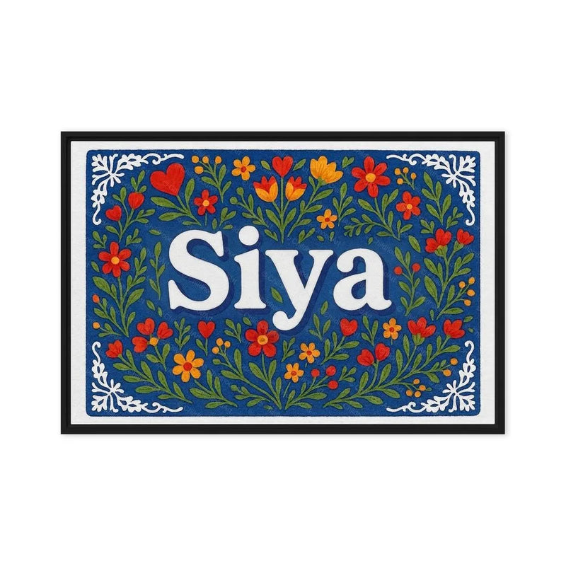 Siya Name Art - Floral Farmhouse personalized wall print for kids