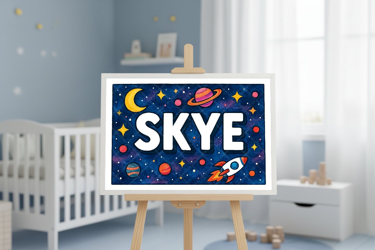 Personalized space name art for Skye
