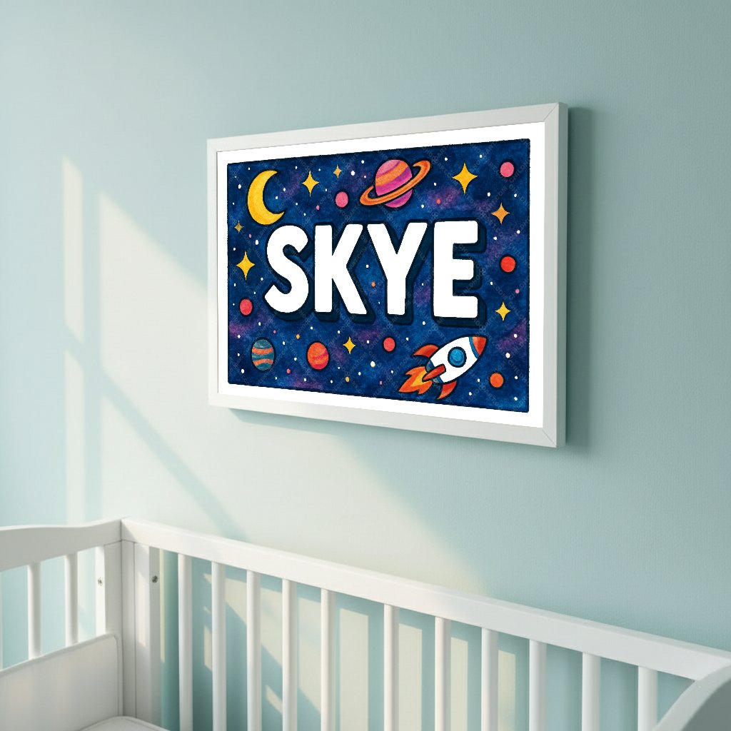 Personalized space name art for Skye