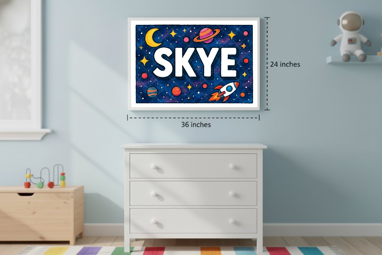 Personalized space name art for Skye