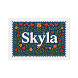 Skyla Name Art - Floral Farmhouse personalized wall print for kids