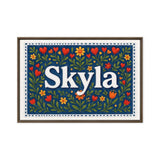 Skyla Name Art - Floral Farmhouse personalized wall print for kids