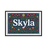 Skyla Name Art - Floral Farmhouse personalized wall print for kids