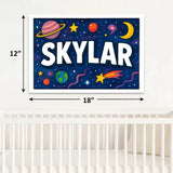 Skylar Name Art - Space Explorers personalized wall print for kids