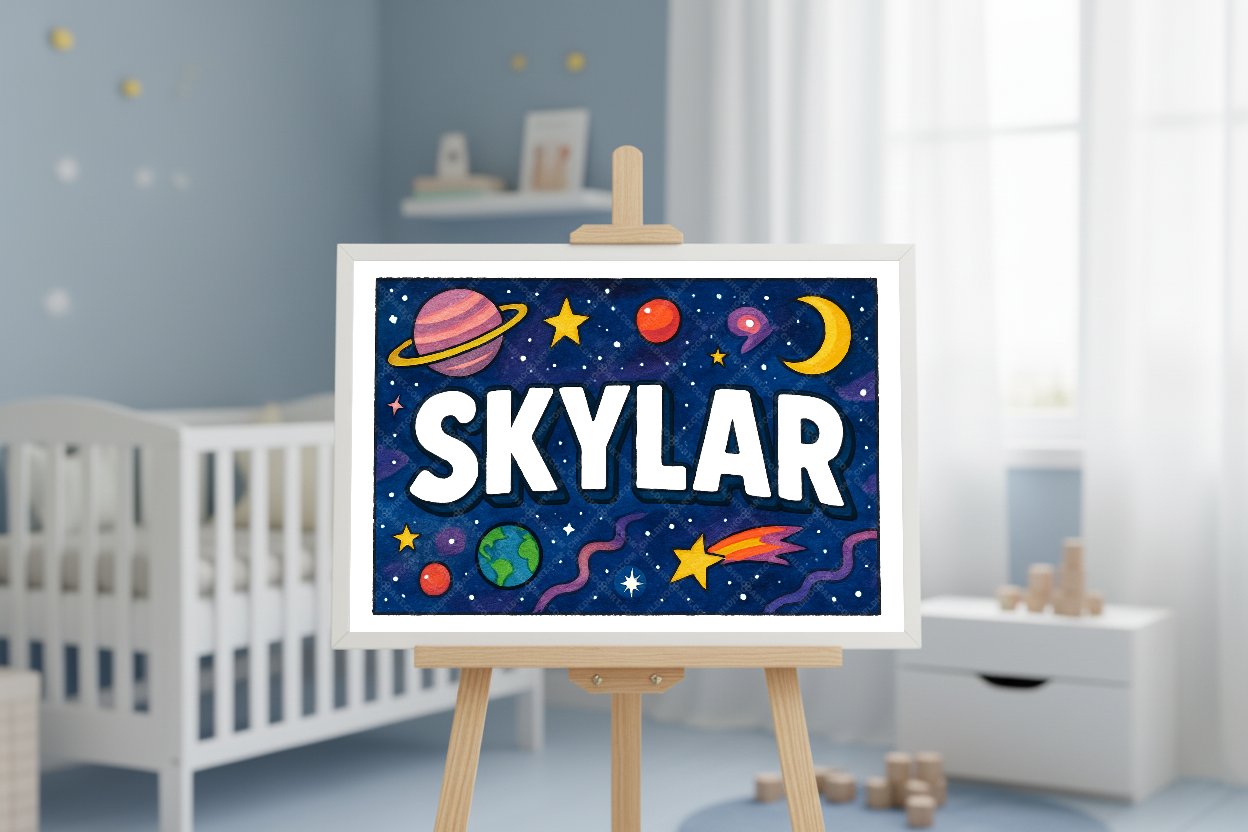Personalized space name art for Skylar