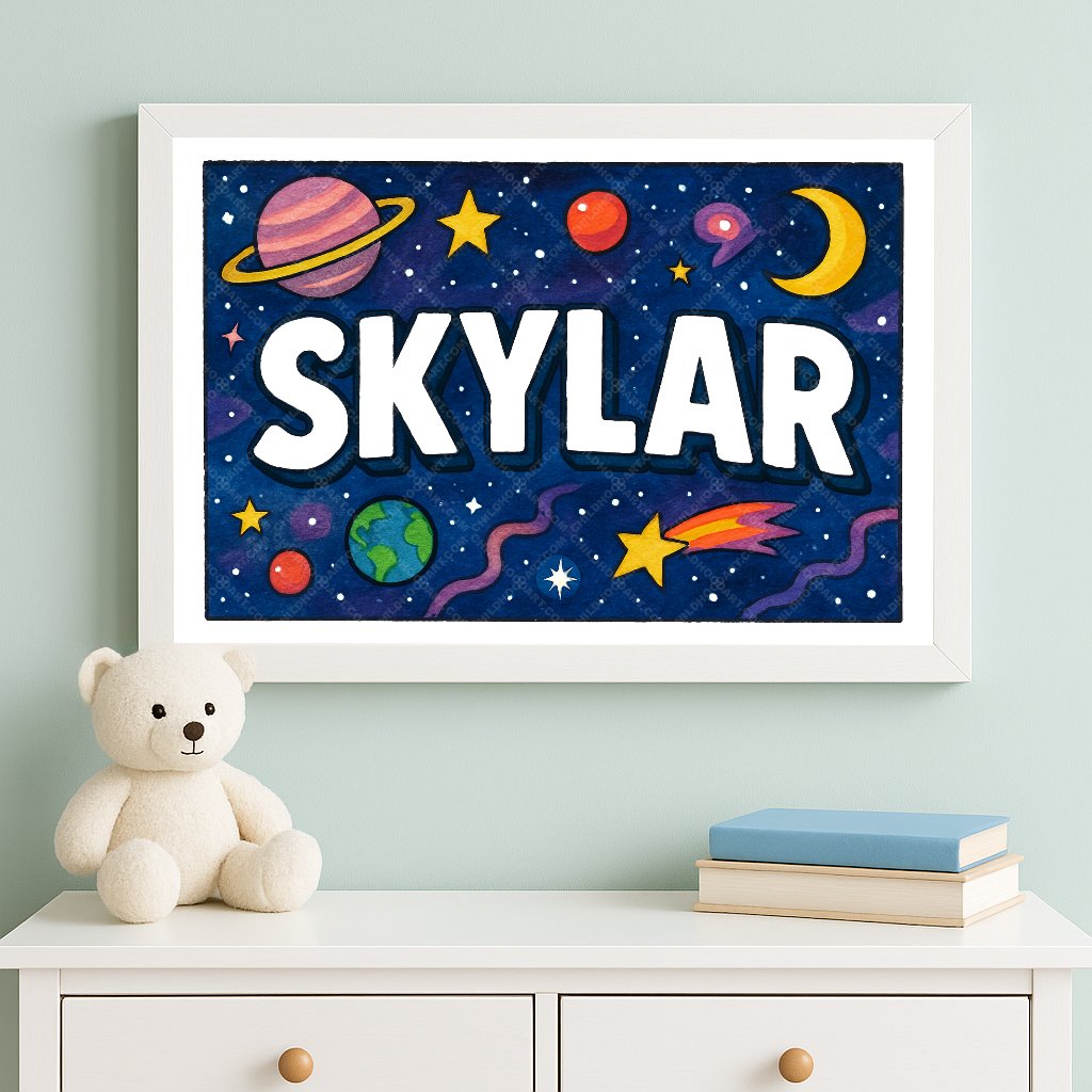 Personalized space name art for Skylar