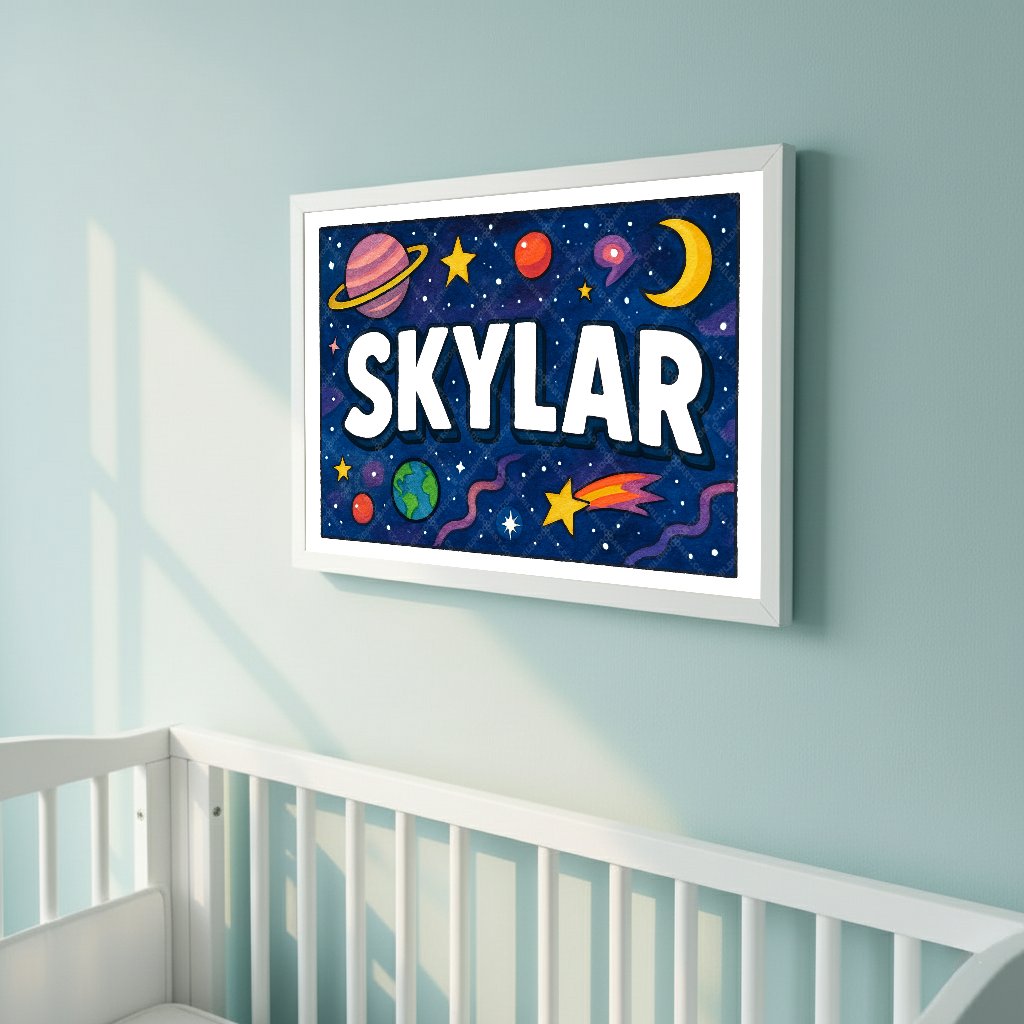 Personalized space name art for Skylar